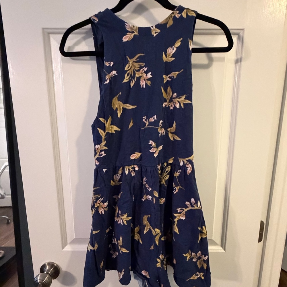 Floral Blue open back romper